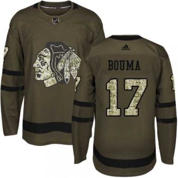 Men's Adidas Chicago Blackhawks #17 Lance Bouma Green Salute to Service Stitched NHL Jersey