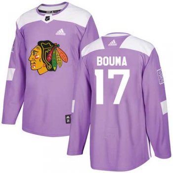 Men's Adidas Chicago Blackhawks #17 Lance Bouma Purple Authentic Fights Cancer Stitched NHL