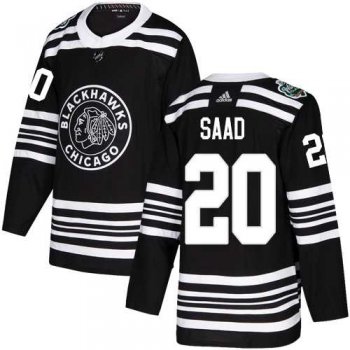 Men's Adidas Chicago Blackhawks #20 Brandon Saad Black Authentic 2019 Winter Classic Stitched NHL Jersey