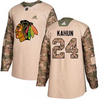 Men's Adidas Chicago Blackhawks #24 Dominik Kahun Camo Authentic 2017 Veterans Day Stitched NHL Jersey