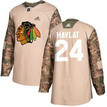 Men's Adidas Chicago Blackhawks #24 Martin Havlat Camo Authentic 2017 Veterans Day Stitched NHL Jersey