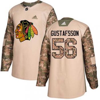 Men's Adidas Chicago Blackhawks #56 Erik Gustafsson Camo Authentic 2017 Veterans Day Stitched NHL Jersey