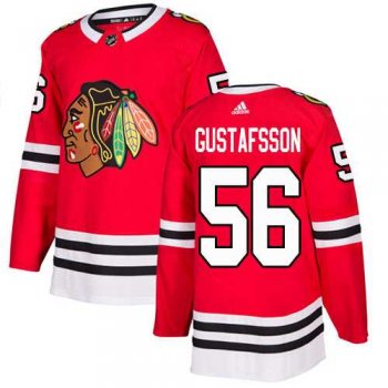 Men's Adidas Chicago Blackhawks #56 Erik Gustafsson Red Home Authentic Stitched NHL Jersey