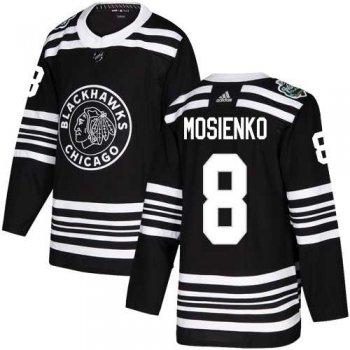 Men's Adidas Chicago Blackhawks #8 Bill Mosienko Black Authentic 2019 Winter Classic Stitched NHL Jersey