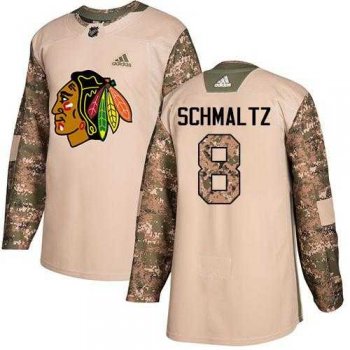 Men's Adidas Chicago Blackhawks #8 Nick Schmaltz Camo Authentic 2017 Veterans Day Stitched NHL Jersey