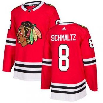 Men's Adidas Chicago Blackhawks #8 Nick Schmaltz Red Home Authentic Stitched NHL Jersey