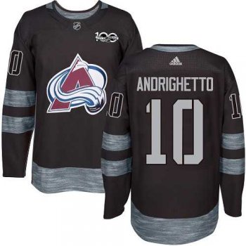 Men's Adidas Colorado Avalanche #10 Sven Andrighetto Black 1917-2017 100th Anniversary Stitched NHL Jersey