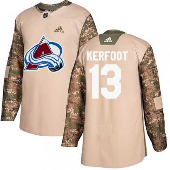 Men's Adidas Colorado Avalanche #13 Alexander Kerfoot Camo Authentic 2017 Veterans Day Stitched NHL Jersey