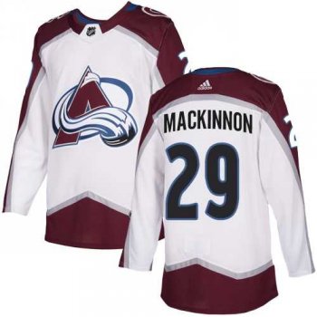 Men's Adidas Colorado Avalanche #29 Nathan MacKinnon White Road Authentic Stitched NHL Jersey