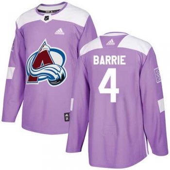 Men's Adidas Colorado Avalanche #4 Tyson Barrie Purple Authentic Fights Cancer Stitched NHL