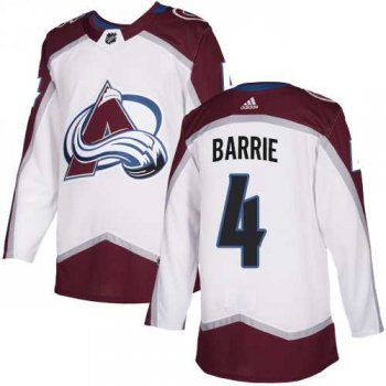 Men's Adidas Colorado Avalanche #4 Tyson Barrie White Road Authentic Stitched NHL Jersey