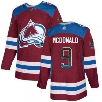 Men's Adidas Colorado Avalanche #9 Lanny McDonald Burgundy Home Authentic Drift Fashion Stitched NHL Jersey