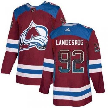 Men's Adidas Colorado Avalanche #92 Gabriel Landeskog Burgundy Home Authentic Drift Fashion Stitched NHL Jersey