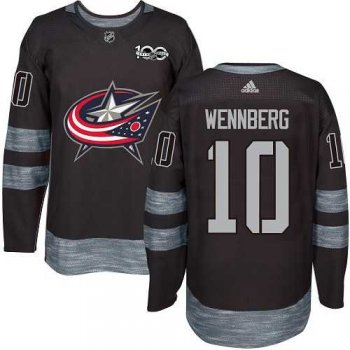 Men's Adidas Columbus Blue Jackets #10 Alexander Wennberg Black 1917-2017 100th Anniversary Stitched NHL Jersey