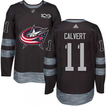 Men's Adidas Columbus Blue Jackets #11 Matt Calvert Black 1917-2017 100th Anniversary Stitched NHL Jersey