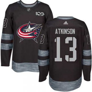 Men's Adidas Columbus Blue Jackets #13 Cam Atkinson Black 1917-2017 100th Anniversary Stitched NHL Jersey