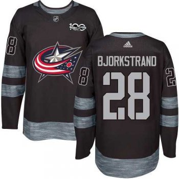 Men's Adidas Columbus Blue Jackets #28 Oliver Bjorkstrand Black 1917-2017 100th Anniversary Stitched NHL Jersey