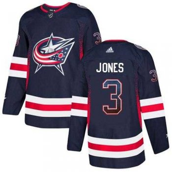 Men's Adidas Columbus Blue Jackets #3 Seth Jones Navy Blue Home Authentic Drift Fashion Stitched NHL Jersey