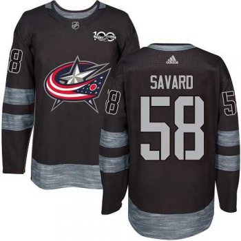 Men's Adidas Columbus Blue Jackets #58 David Savard Black 1917-2017 100th Anniversary Stitched NHL Jersey