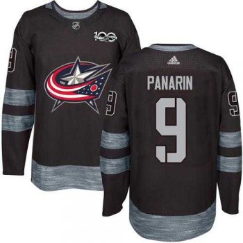 Men's Adidas Columbus Blue Jackets #9 Artemi Panarin Black 1917-2017 100th Anniversary Stitched NHL