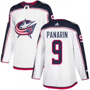 Men's Adidas Columbus Blue Jackets #9 Artemi Panarin White Road Authentic Stitched NHL Jersey