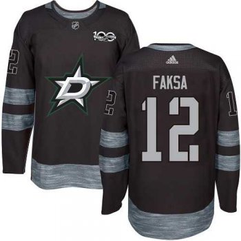 Men's Adidas Dallas Stars #12 Radek Faksa Black 1917-2017 100th Anniversary Stitched NHL Jersey