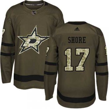 Men's Adidas Dallas Stars #17 Devin Shore Green Salute to Service Stitched NHL Jersey