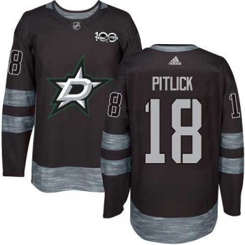 Men's Adidas Dallas Stars #18 Tyler Pitlick Black 1917-2017 100th Anniversary Stitched NHL Jersey