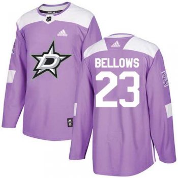 Men's Adidas Dallas Stars #23 Brian Bellows Purple Authentic Fights Cancer Stitched NHL