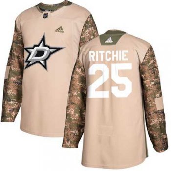 Men's Adidas Dallas Stars #25 Brett Ritchie Camo Authentic 2017 Veterans Day Stitched NHL Jersey