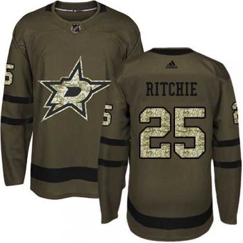 Men's Adidas Dallas Stars #25 Brett Ritchie Green Salute to Service Stitched NHL Jersey