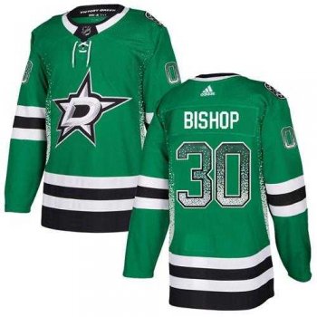 Men's Adidas Dallas Stars #30 Ben Bishop Green Home Authentic Drift Fashion Stitched NHL Jersey