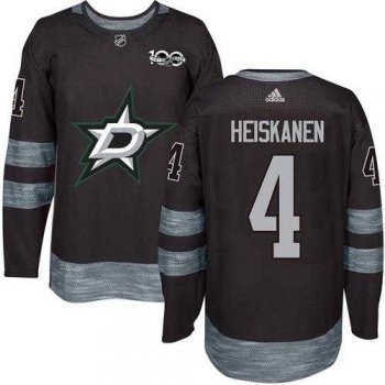 Men's Adidas Dallas Stars #4 Miro Heiskanen Black 1917-2017 100th Anniversary Stitched NHL