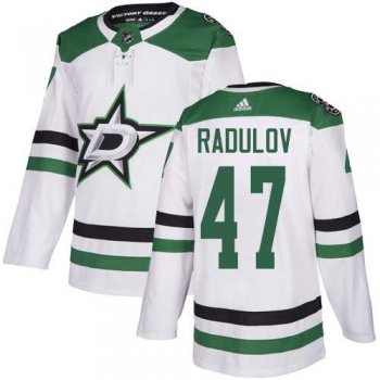 Men's Adidas Dallas Stars #47 Alexander Radulov White Road Authentic Stitched NHL Jersey