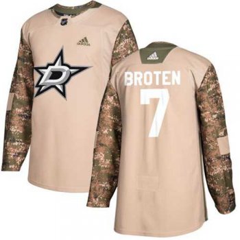 Men's Adidas Dallas Stars #7 Neal Broten Camo Authentic 2017 Veterans Day Stitched NHL Jersey