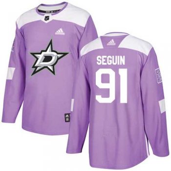 Men's Adidas Dallas Stars #91 Tyler Seguin Purple Authentic Fights Cancer Stitched NHL