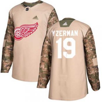 Men's Adidas Detroit Red Wings #19 Steve Yzerman Camo Authentic 2017 Veterans Day Stitched NHL Jersey