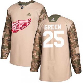 Men's Adidas Detroit Red Wings #25 Mike Green Camo Authentic 2017 Veterans Day Stitched NHL Jersey