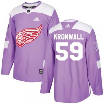 Men's Adidas Detroit Red Wings #59 Niklas Kronwall Purple Authentic Fights Cancer Stitched Hockey Jersey