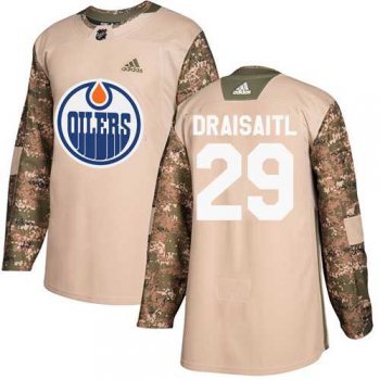 Men's Adidas Edmonton Oilers #29 Leon Draisaitl Camo Authentic 2017 Veterans Day Stitched NHL Jersey