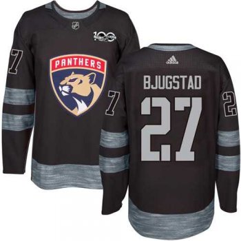 Men's Adidas Florida Panthers #27 Nick Bjugstad Black 1917-2017 100th Anniversary Stitched NHL Jersey