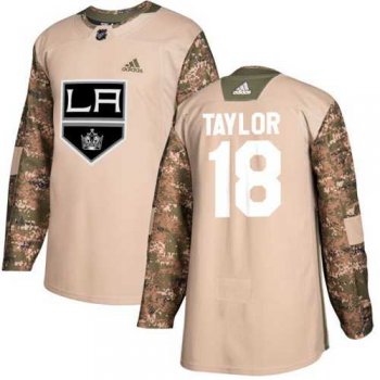 Men's Adidas Los Angeles Kings #18 Dave Taylor Camo Authentic 2017 Veterans Day Stitched NHL Jersey