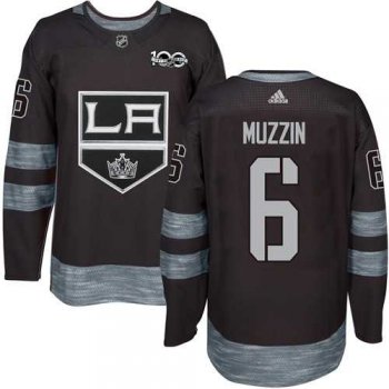 Men's Adidas Los Angeles Kings #6 Jake Muzzin Black 1917-2017 100th Anniversary Stitched NHL Jersey