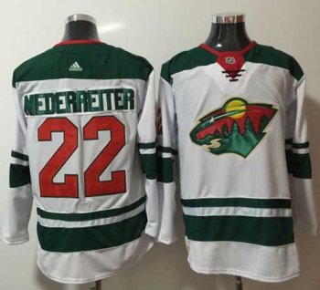 Men's Adidas Minnesota Wild #22 Nino Niederreiter White Road Authentic Stitched NHL