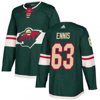 Men's Adidas Minnesota Wild #63 Tyler Ennis Green Home Authentic Stitched NHL Jersey