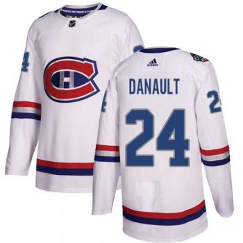 Men's Adidas Montreal Canadiens #24 Phillip Danault White Authentic 2017 100 Classic Stitched NHL Jersey