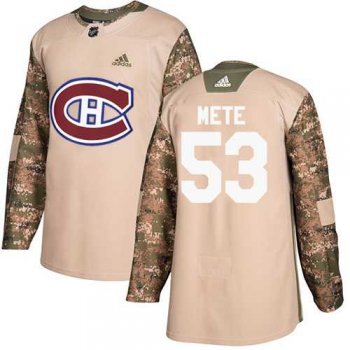 Men's Adidas Montreal Canadiens #53 Victor Mete Camo Authentic 2017 Veterans Day Stitched NHL Jersey