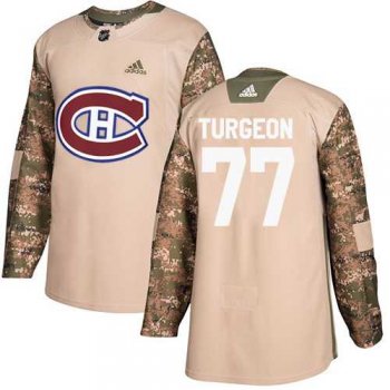 Men's Adidas Montreal Canadiens #77 Pierre Turgeon Camo Authentic 2017 Veterans Day Stitched NHL Jersey