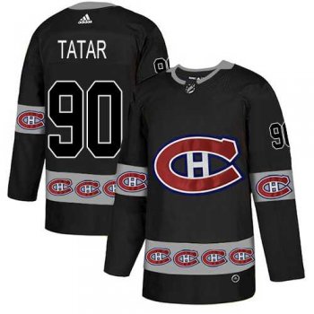 Men's Adidas Montreal Canadiens #90 Tomas Tatar Black Authentic Team Logo Fashion Stitched NHL Jersey