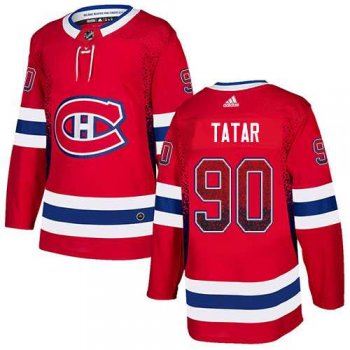 Men's Adidas Montreal Canadiens #90 Tomas Tatar Red Home Authentic Drift Fashion Stitched NHL Jersey